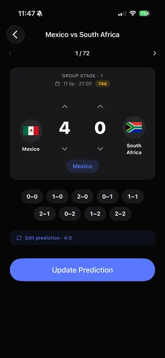 PubLeague prediction screen
